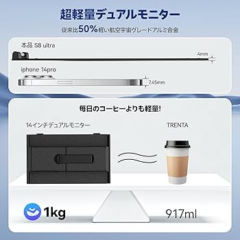 Amazon.co.jp: 14インチ ディアルモバイルモニター【超薄型・1kg】 2