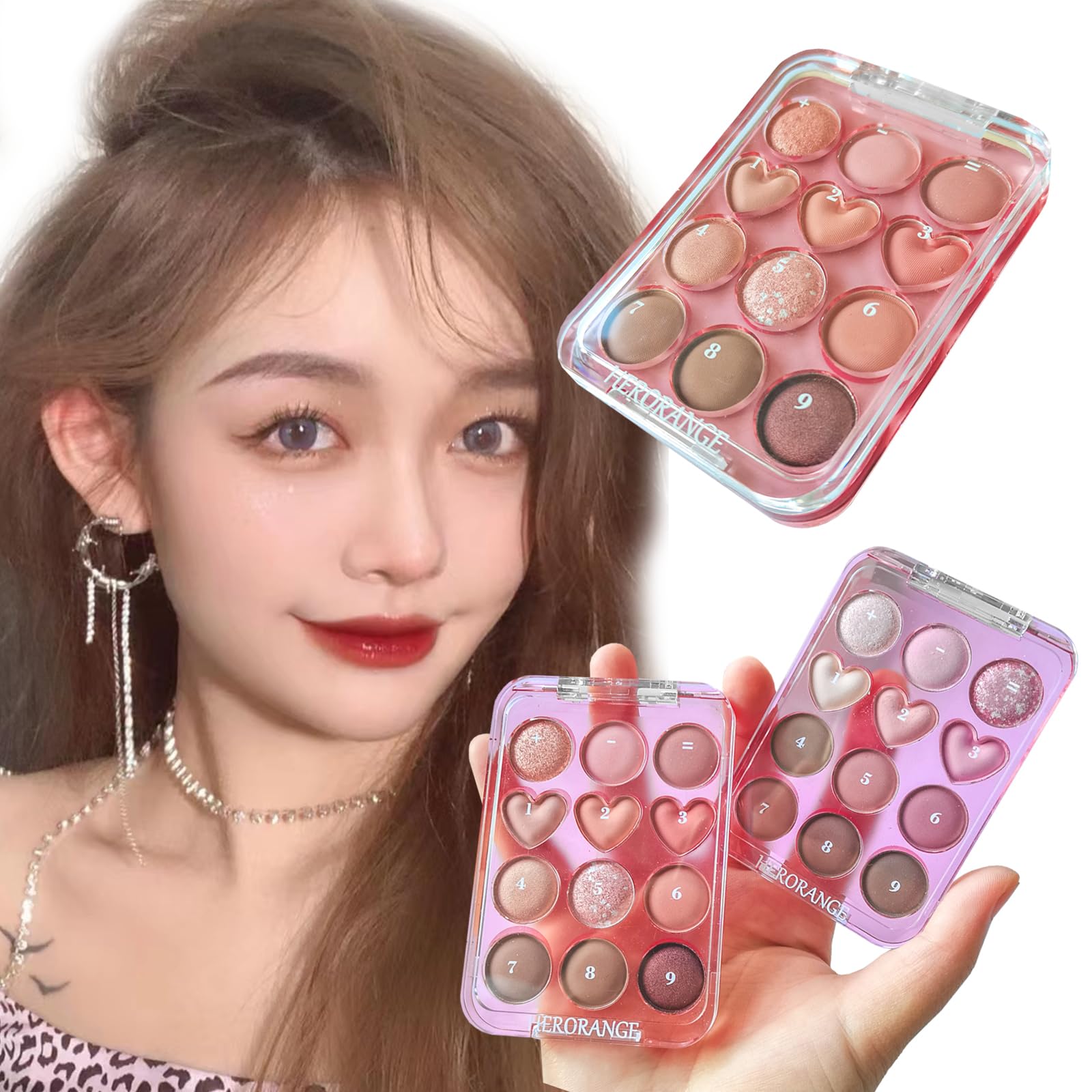 Amazon.co.jp: Smato 12色のアイシャドウパレット ラブハートシェイプ
