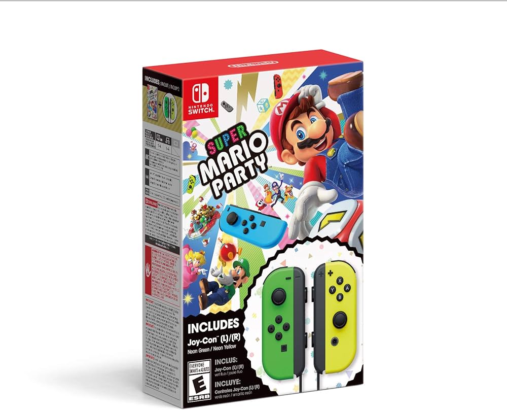 Amazon.com: Super Mario Party + Neon Green/ Neon Yellow Joy-Con