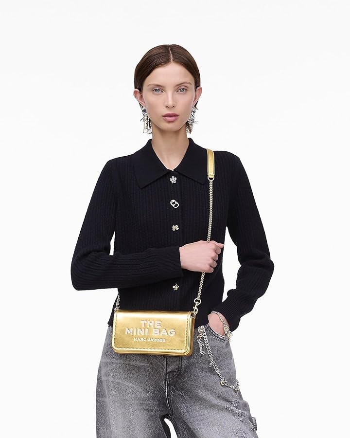 Marc Jacobs The Metallic Leather Chain Mini Bag (Gold): Handbags