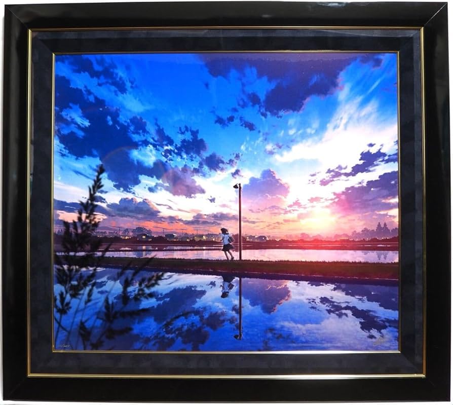 Amazon.co.jp: 真作□mocha 版画 ミクスドメディア 夕凪 直筆サイン