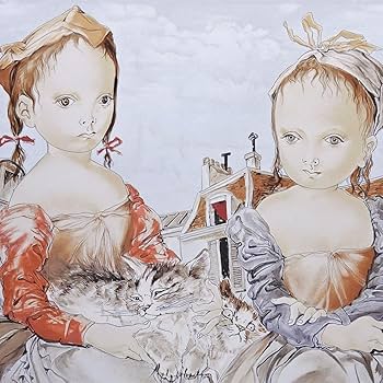 Amazon.co.jp: 藤田嗣治 猫と二人の少女 人物画 女の子 子供 版画 絵画