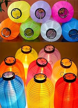 Amazon | DUOLEIMI 提灯 ちょうちん 長提灯 無地 8色セット 絹製 防水