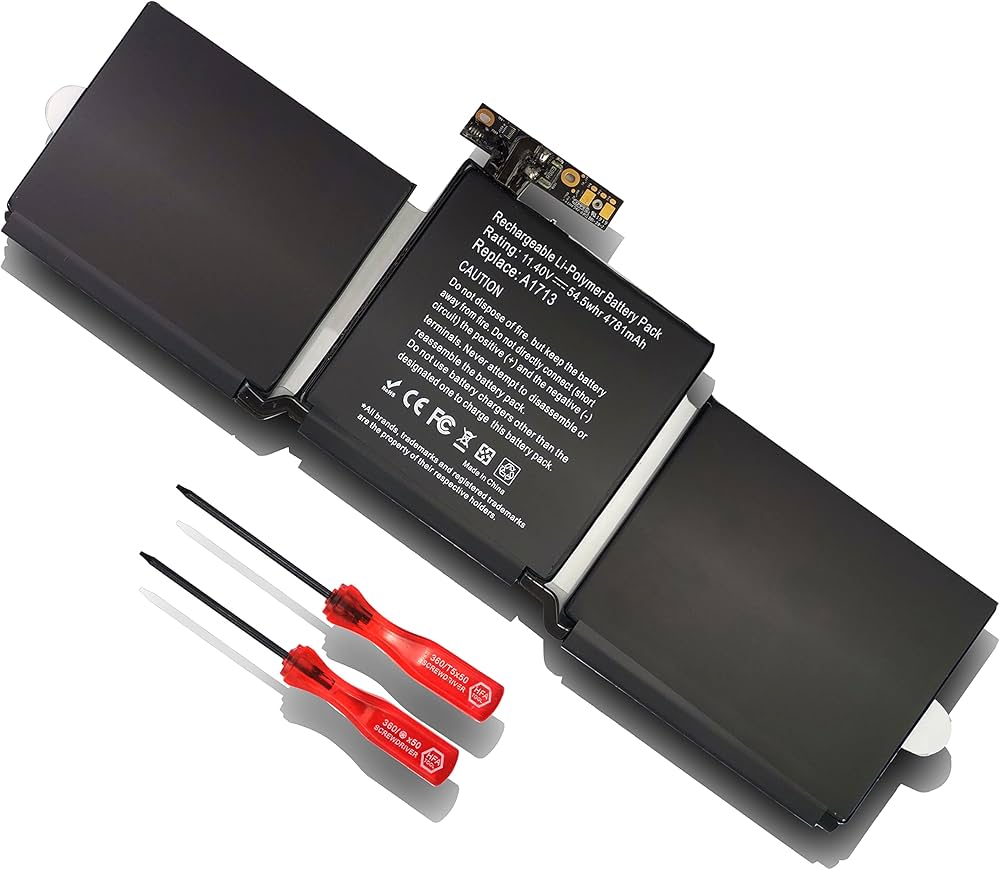 54.5Wh A1713 Laptop Battery Replacement for MacBook Pro 13'' A1708