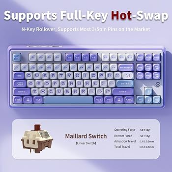 Amazon.com: DAIDAI×AJAZZ AK870 TKL 87-Key Gasket Structure Full