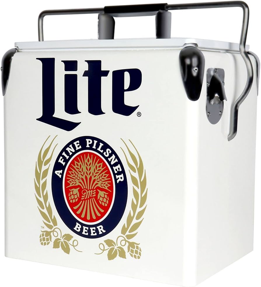 Amazon.com: Miller Light Retro Ice Chest Cooler - 18 Can Ice Box