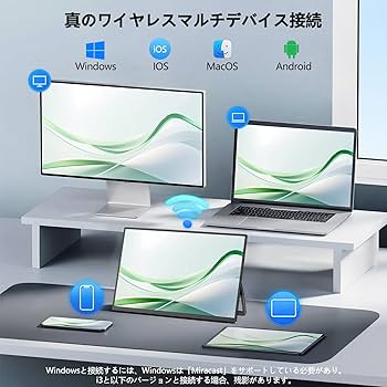 Amazon.co.jp: モバイルモニター ワイヤレス接続 15.6インチ Vimonic