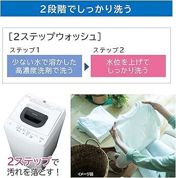 Amazon.co.jp: 日立 全自動洗濯機 5kg ピュアホワイト NW-50H W 風脱水
