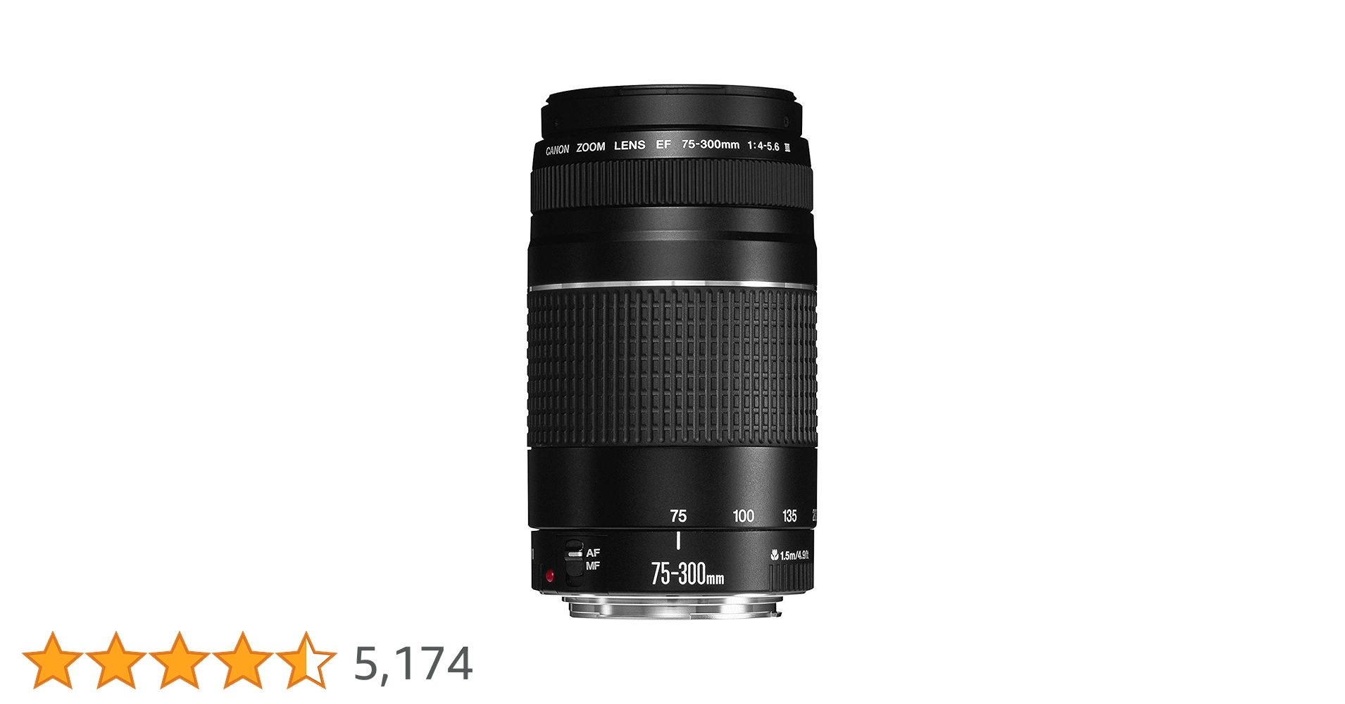 フード付/迫力の300㎜/望遠レンズ Canon EF75-300㎜B フード付/迫力の