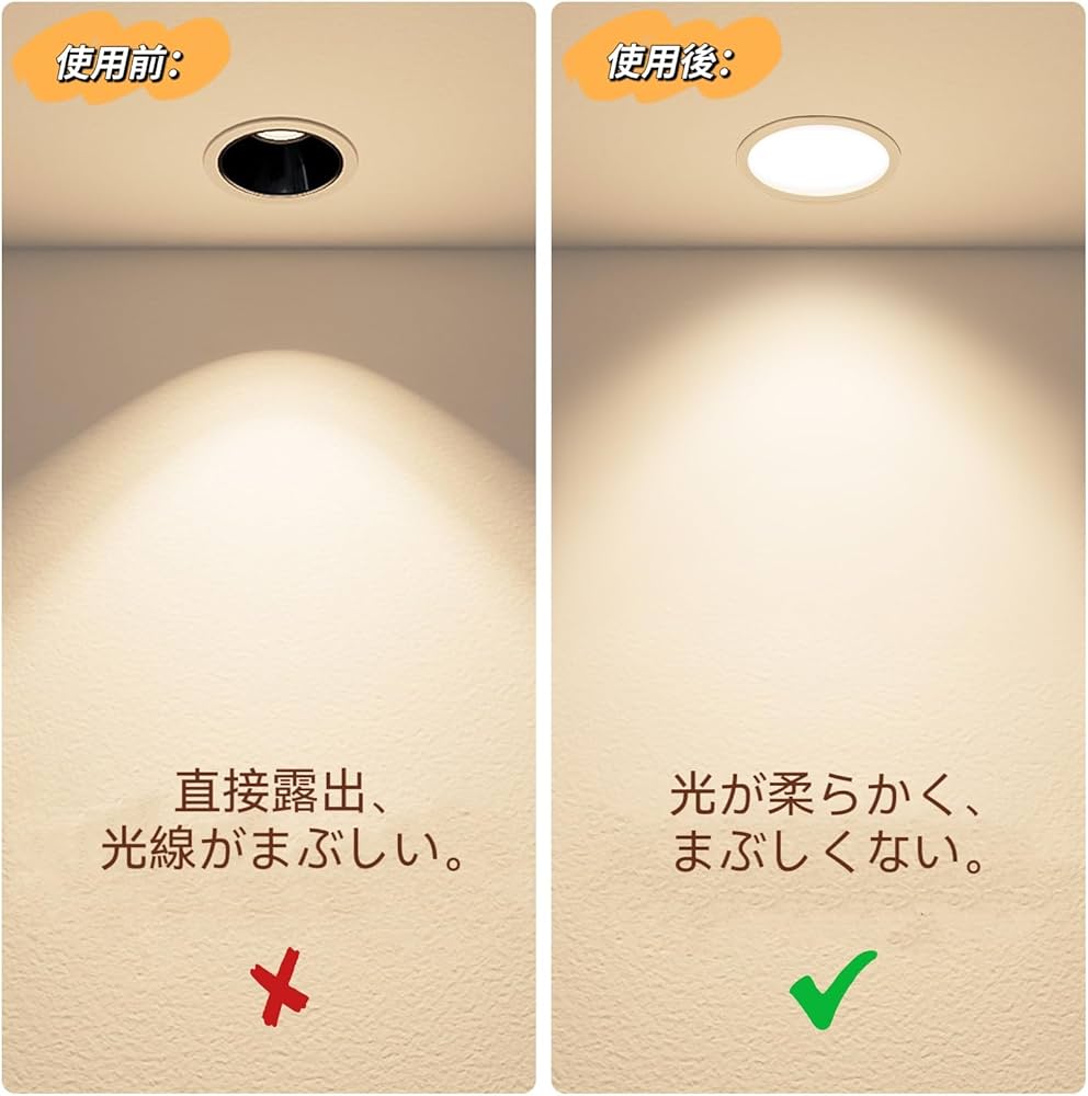 Amazon.co.jp: NUOLUX 6個セット ダウンライト用ランプシェード 拡散