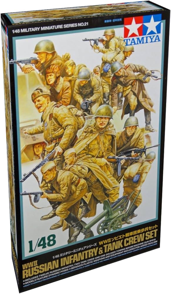 Amazon.com: Tamiya 32521 1/48 WWII Russian Infantry & Tank Crew