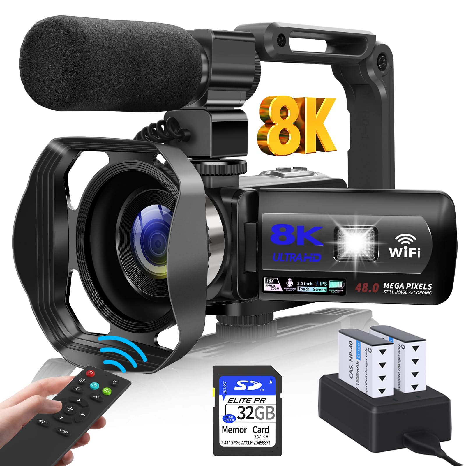 Amazon.com : WIKICO Video Camera, 8K Camcorder 48MP Vlogging