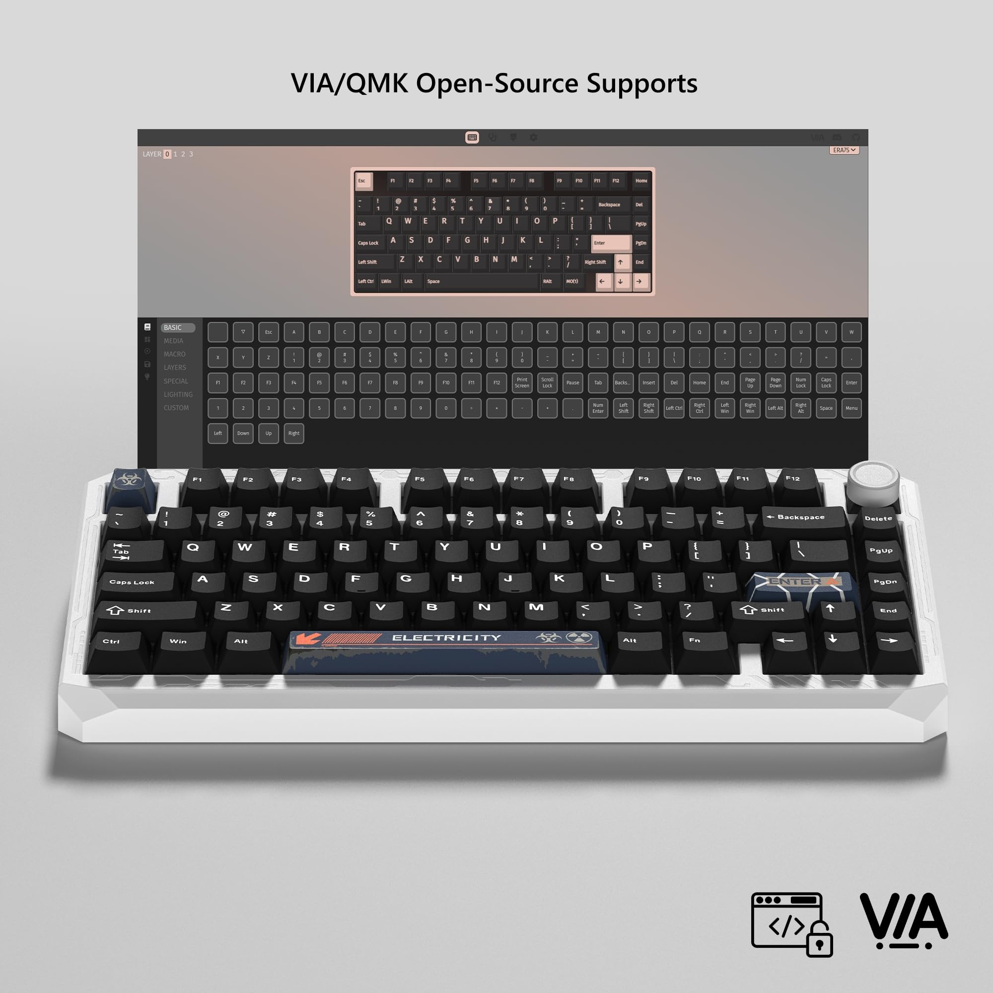 Amazon.com: Womier ERA75 75% Wireless Mechanical Keyboard with VIA