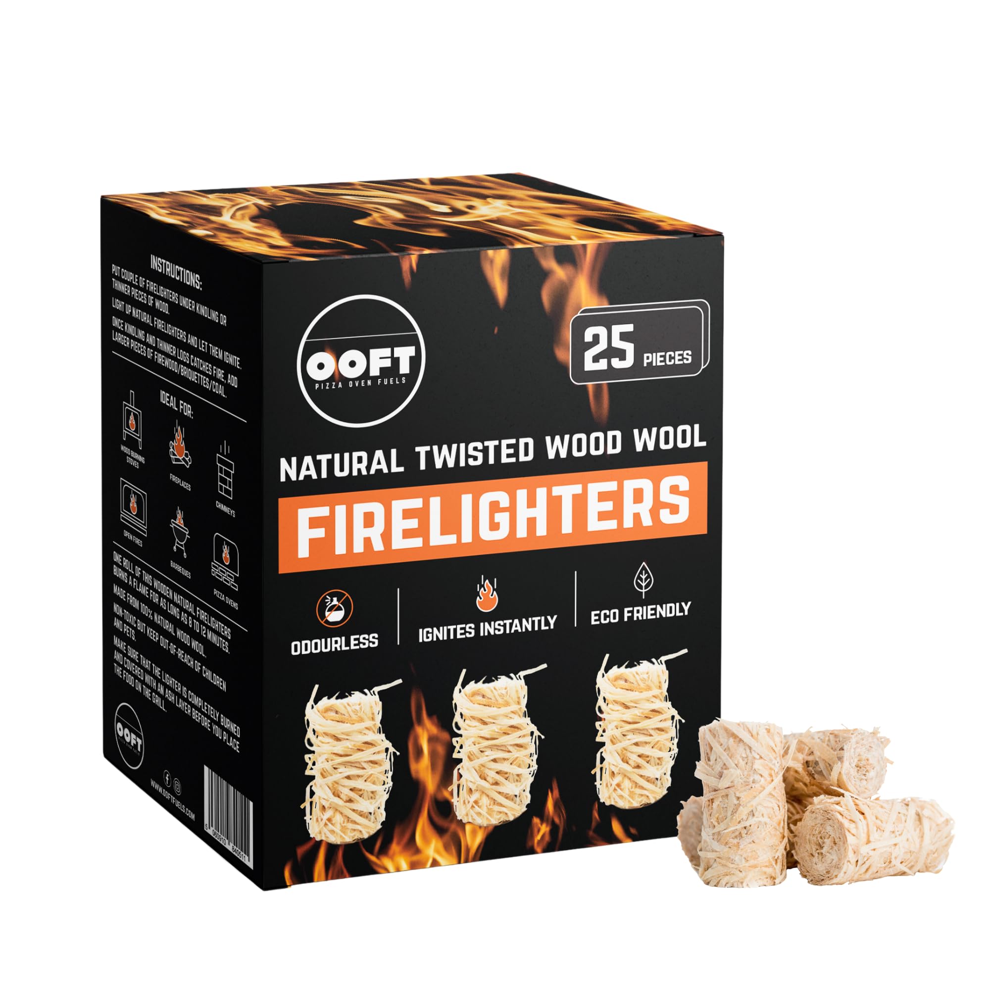 Amazon.com : OOFT Natural Firelighters - Ignite Instantly and