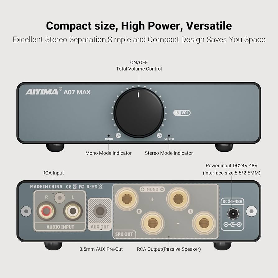 Amazon.com: AIYIMA A07 MAX 2 Channel Stereo Amplifier Home Audio