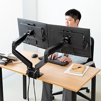 Amazon.co.jp: サンワサプライ 水平垂直多関節液晶モニターアーム（2面