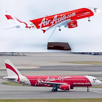 Amazon.co.jp: AZIZAT 18。5” 1:150 スケールモデル飛行機エアアジア
