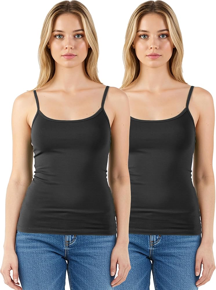 Emmalise Women's Basic Short Camisole Adjustable Strap Layering