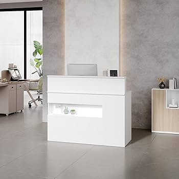 Amazon.co.jp: YOI LIFE 受付カウンター 木製カウンターテーブル