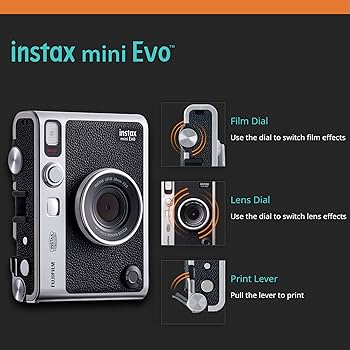 Amazon.com : Fujifilm Instax Mini EVO Hybrid Black Instant Camera