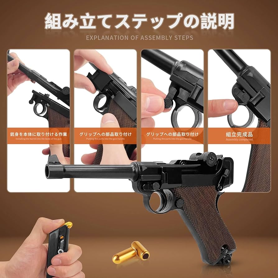 Amazon | 排莢式 トイガン モデルガン ハンドガン風 レーザー銃 ルガー