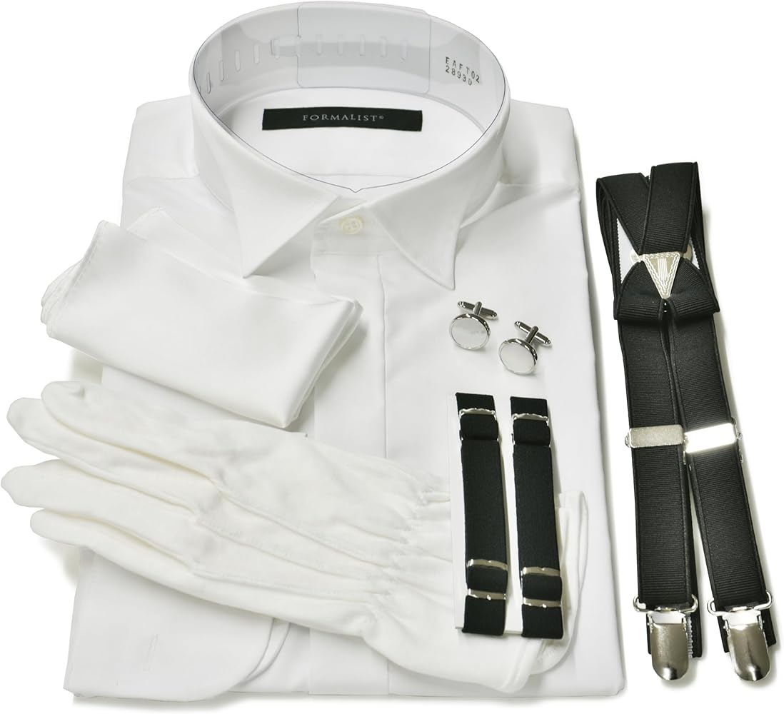 Amazon.co.jp: ウイングカラーシャツ 立ち襟 フォーマル小物 6点セット
