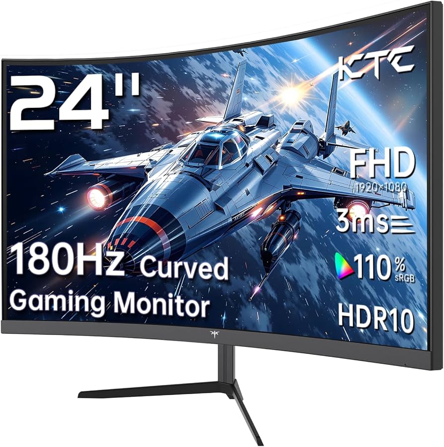 Amazon.com: KTC 24 Inch 1500R Curved Gaming Monitor,180Hz 1ms FHD