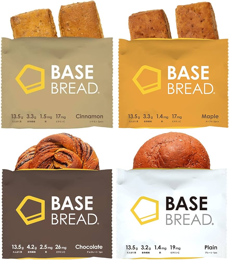 Amazon.co.jp: BASE BREAD 完全栄養食 ベースブレッド 4種 16袋セット