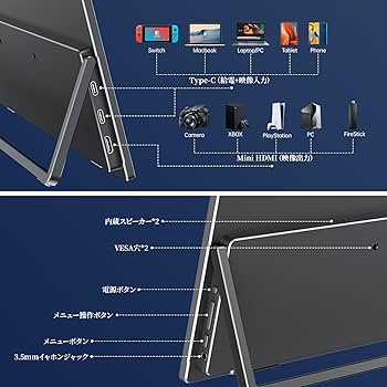 Amazon.co.jp: 【Amazon限定ブランド】VisionOwl モバイルモニター