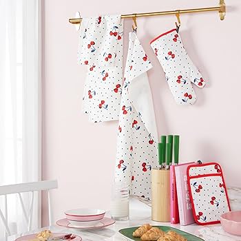 Amazon.com: kate spade new york Cherry Dot Kitchen Towel, Oven