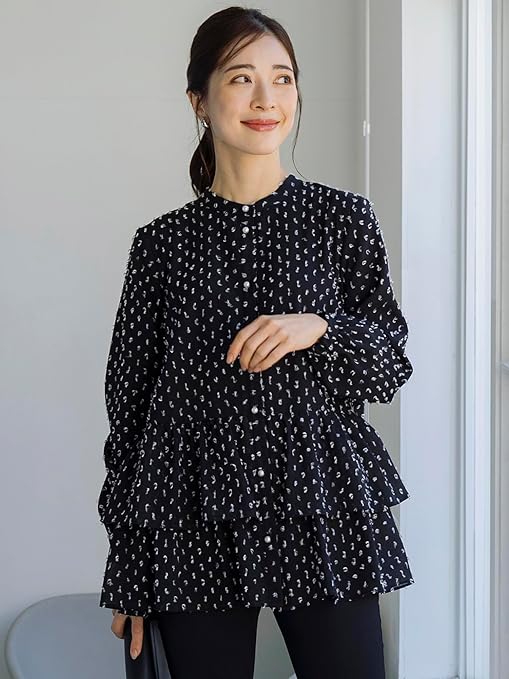 Amazon.co.jp: [ソーノ] プチリボンジャカード 2WAYシアーブラウス