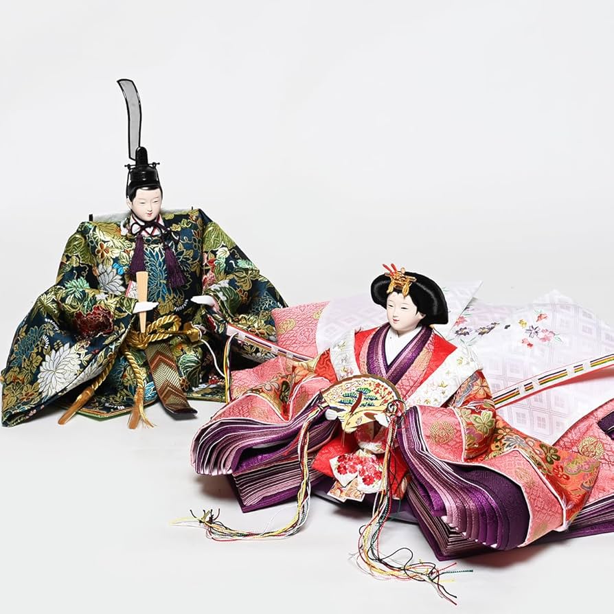 Amazon | 【雛人形】【緋毛氈七段】七段飾 万葉雛緋毛氈段：九番親王三