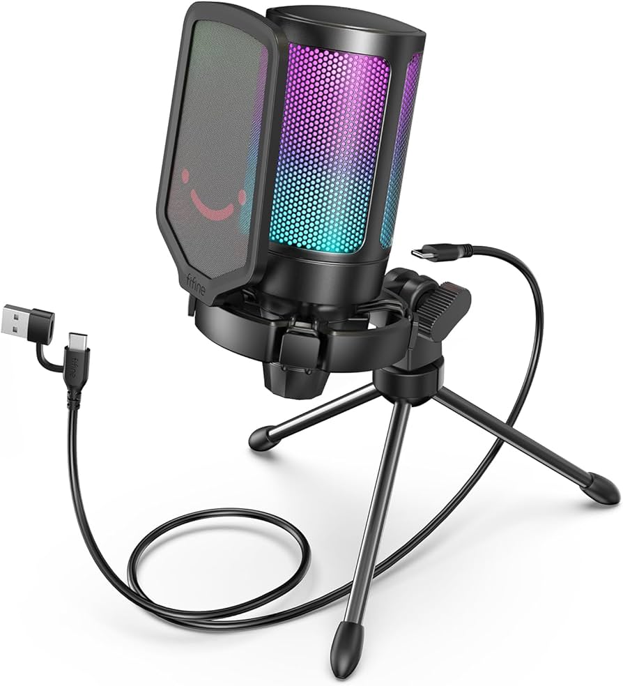 Amazon.co.jp: FIFINE USB コンデンサーマイク RGBライティング