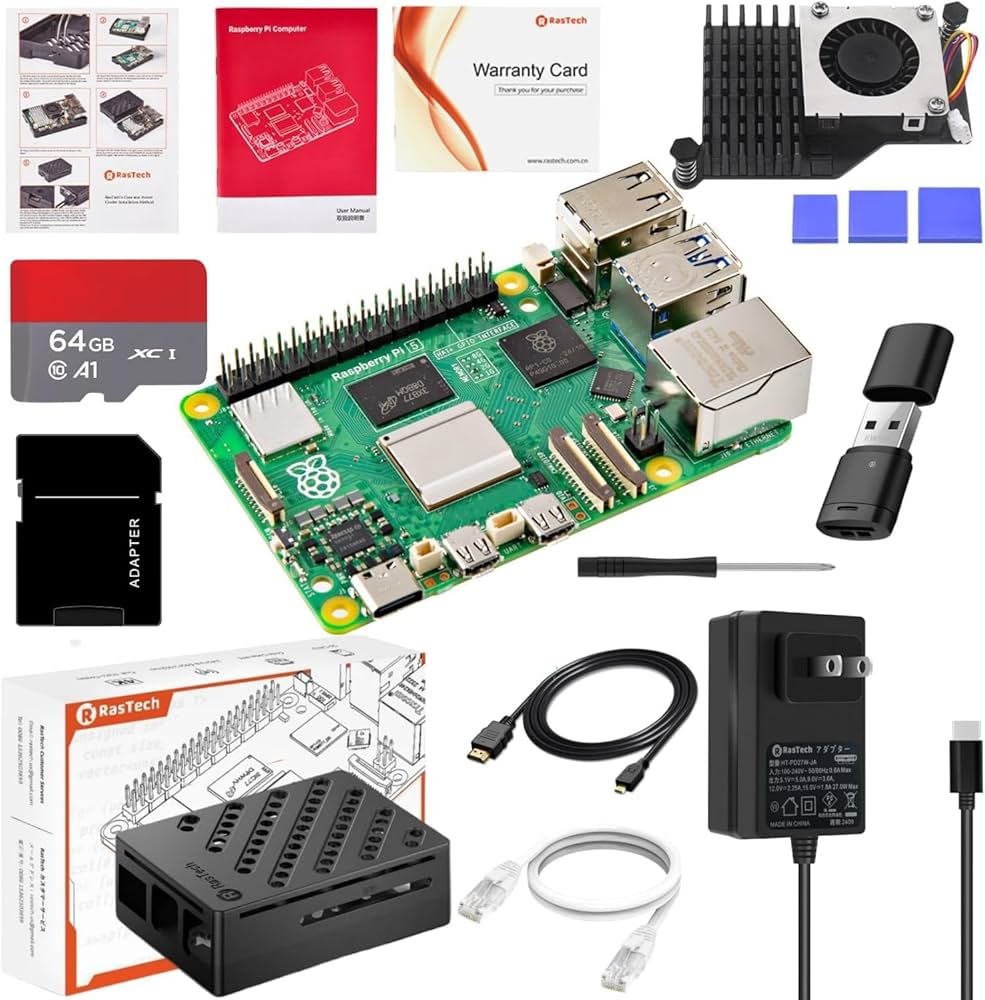 Amazon.co.jp: RasTech Raspberry Pi5 8GB Kit 技適済み raspberry pi5