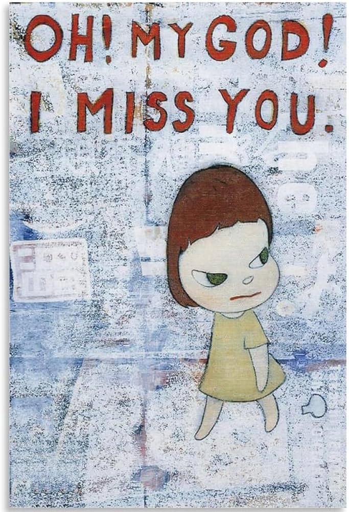 Amazon.co.jp: 奈良美智ポスター《Oh My God I Miss You》ウォール