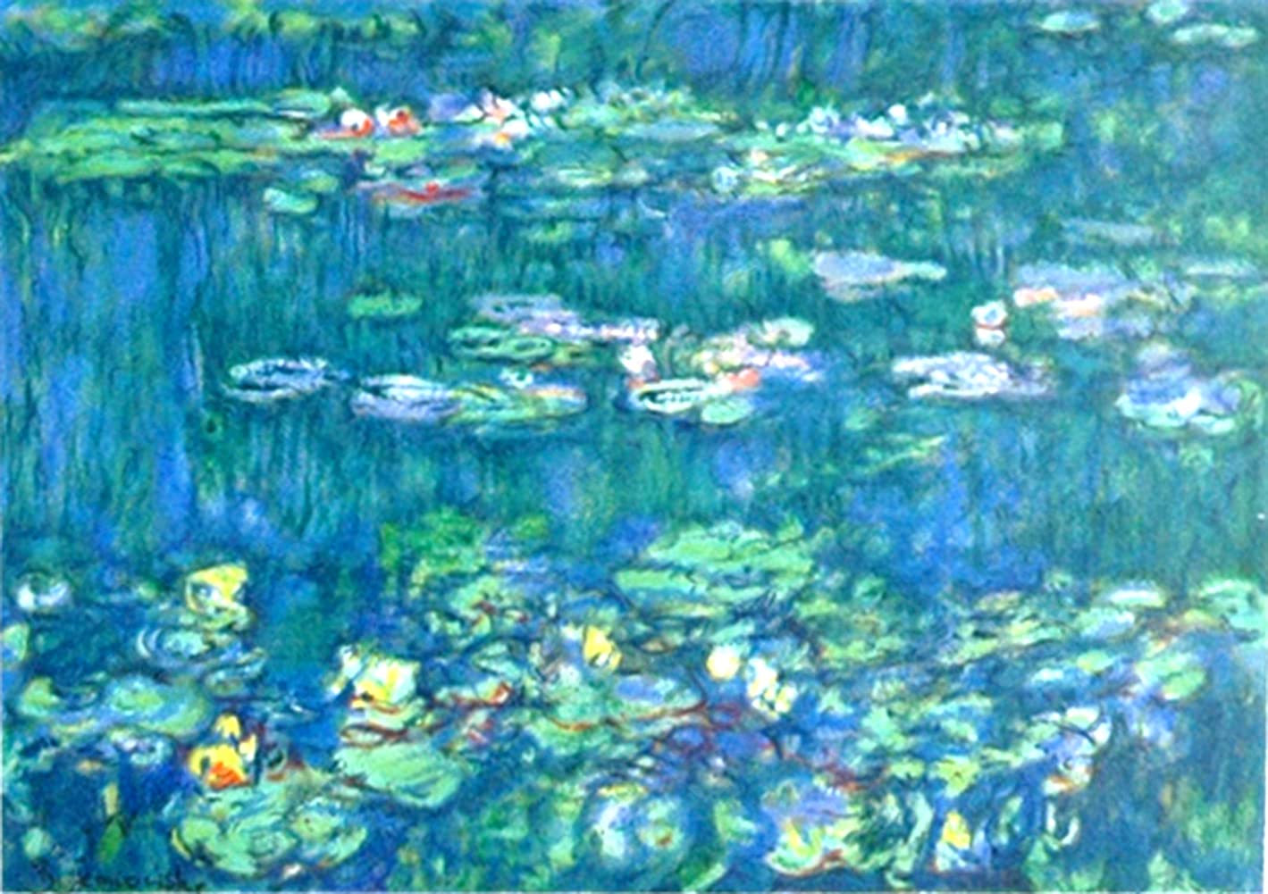 Amazon.co.jp: 絵画 版画 モネ シート 『睡蓮1』 リトグラフ 印象派