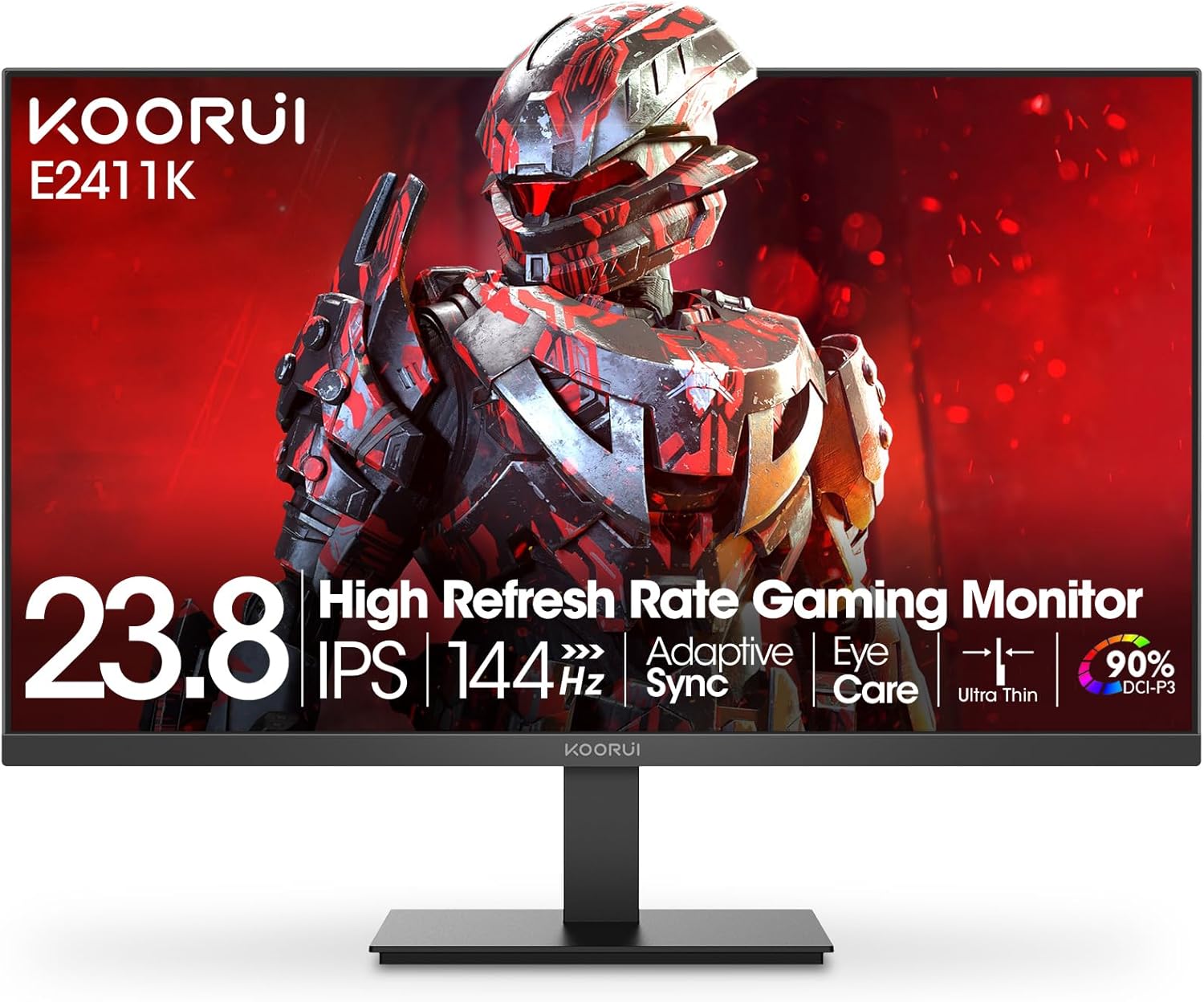 KOORUI 24 Inch Gaming Monitor 144Hz Full HD 1920 x 1080p IPS 24