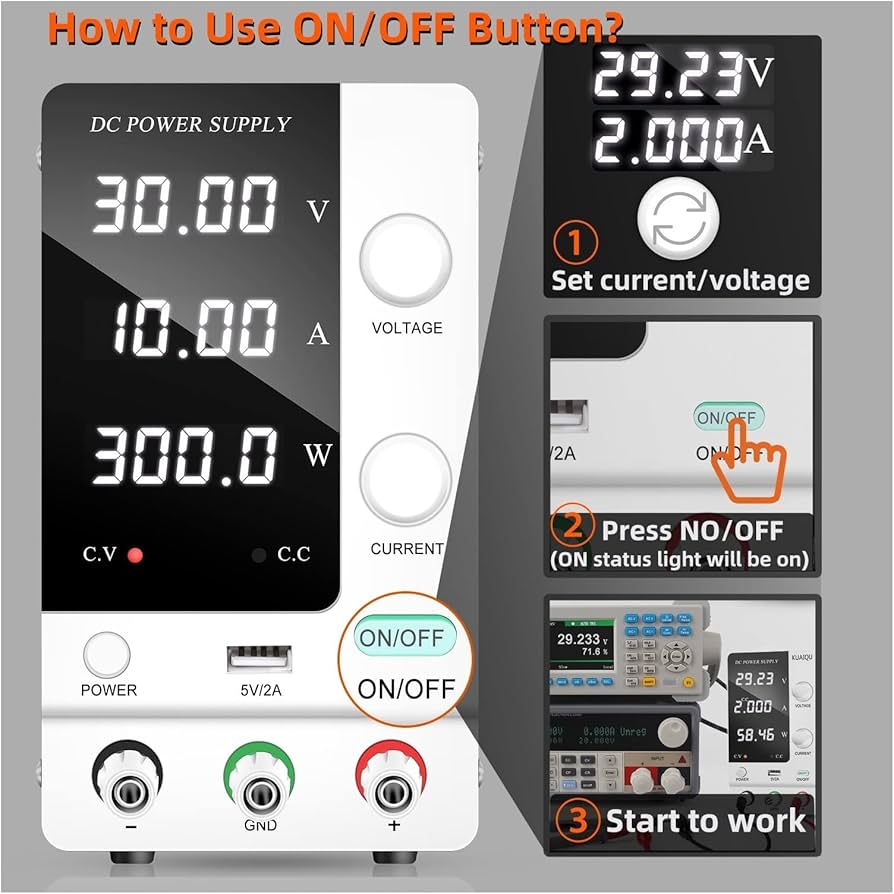 Amazon.co.jp: 直流安定化電源 エンコーダ調整可能な DC 電源 30V 10A