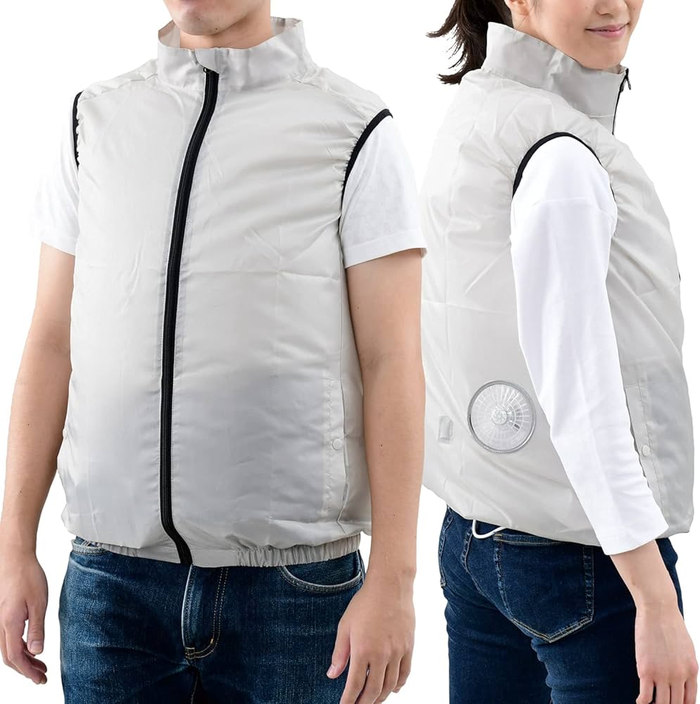 Amazon.co.jp: [山善] ファンウェア ベスト ファン付き ライトグレー