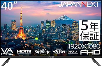 Amazon.co.jp: 【5年保証モデル】JAPANNEXT 40インチ VAパネル搭載