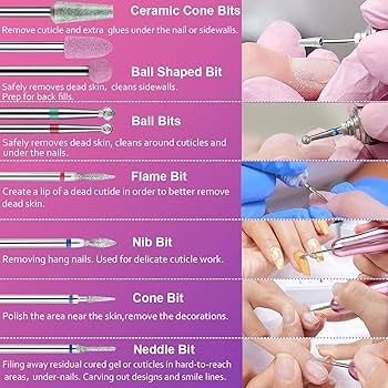 Amazon.com: 30Pcs Nail Drill Bits Set with Cute Nail Drill Bits