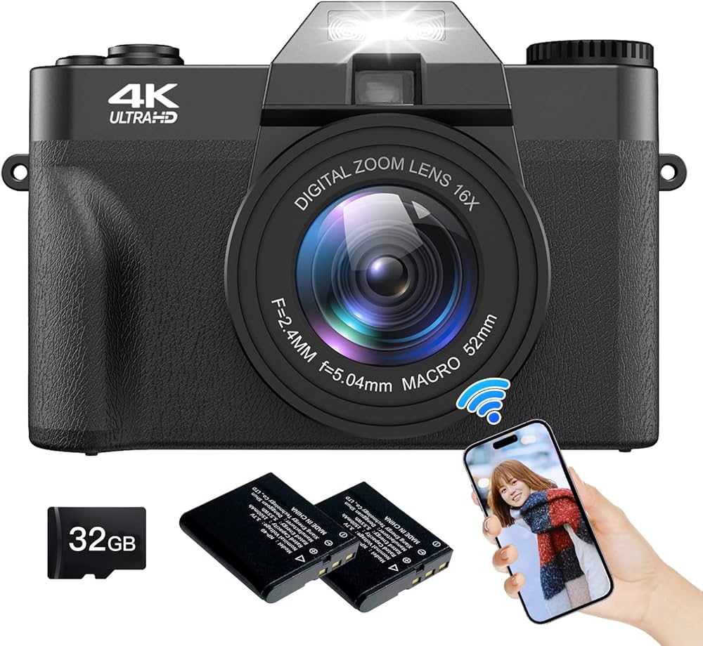 Amazon | Moledro スマホに送れる デジタルカメラ 4K デジカメ WIFI