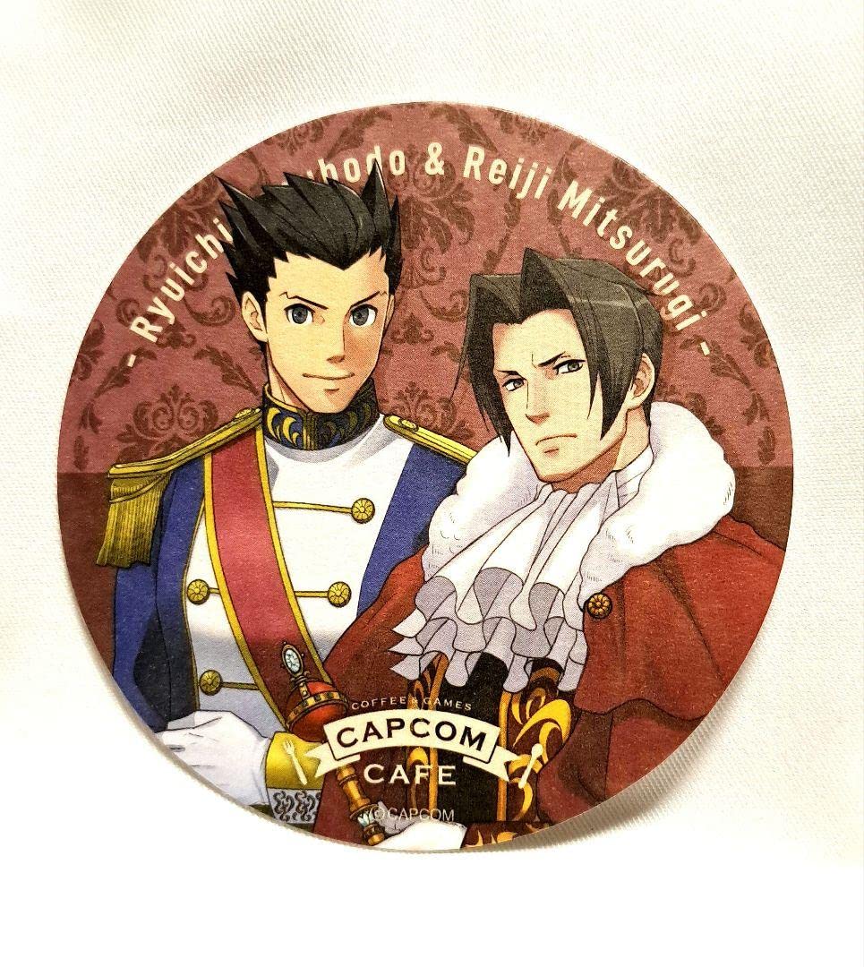 逆転裁判 20周年 シークレット 成歩堂 御剣 缶バッジ カプコンカフェ