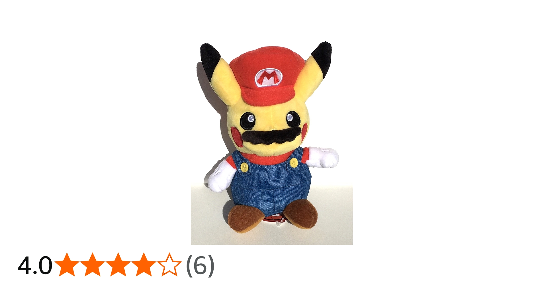 マリオ風ピカチュウぬいぐるみ 約30cm 髭が取れてます マリオ風