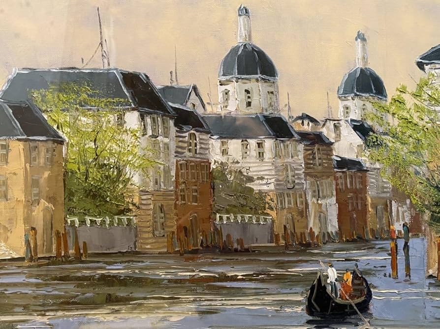 黒沢久 クロワジック港 港の風景 油彩画 フランス美術展出品 【公式通販】