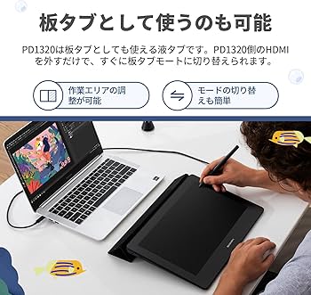 Amazon | GAOMON 液タブ 13.3インチ 86%NTSC フルラミネーション 液晶