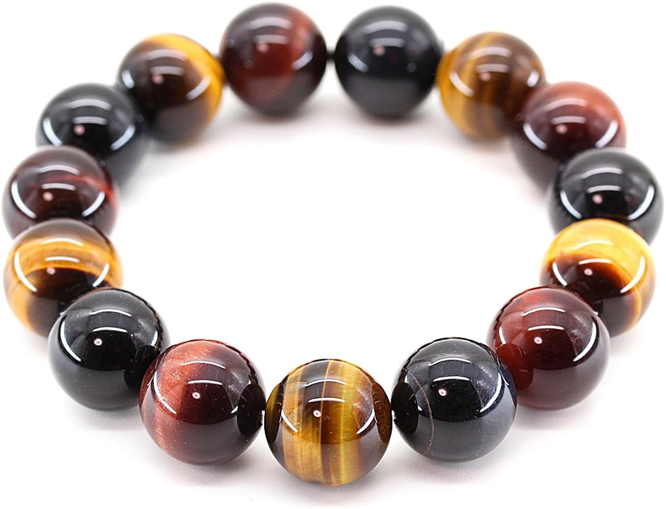 Amazon.co.jp: 石輝 AAAAランク天然石3色ミックスタイガーアイ14mm