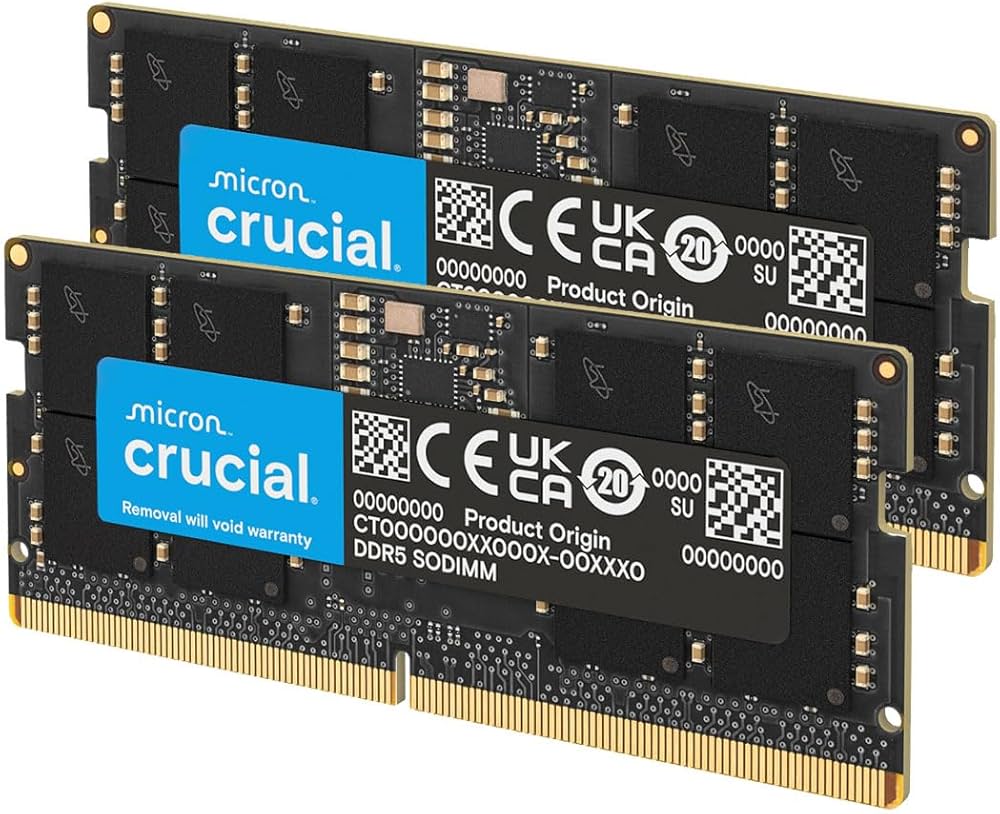 Crucial RAM 32GB Kit (2x16GB) DDR5 4800MHz CL40 Dizüstü Bilgisayar
