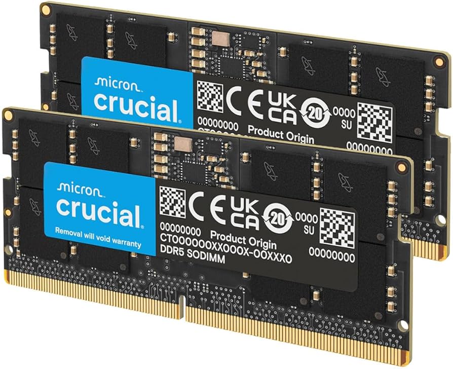 Crucial 32GB DDR5 RAM Kit (2x16GB), 4800MHz CL40 Laptop Memory