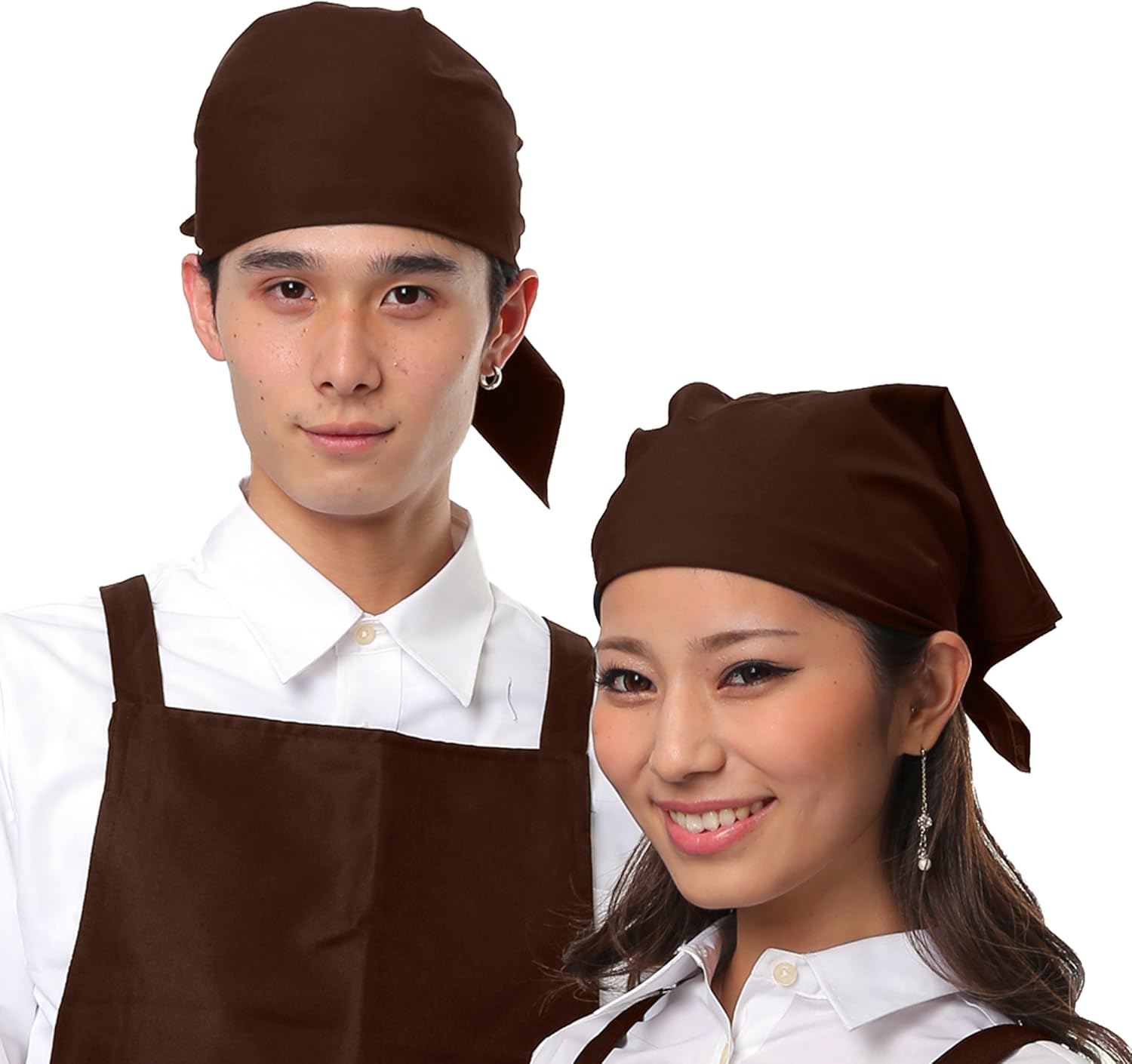 Amazon.co.jp: [イーシス] 胸当てエプロン 三角巾 セット 選べる5